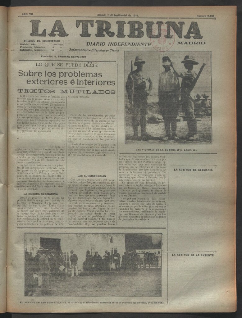 Miniatura de La Tribuna del 7 de septiembre de 1918