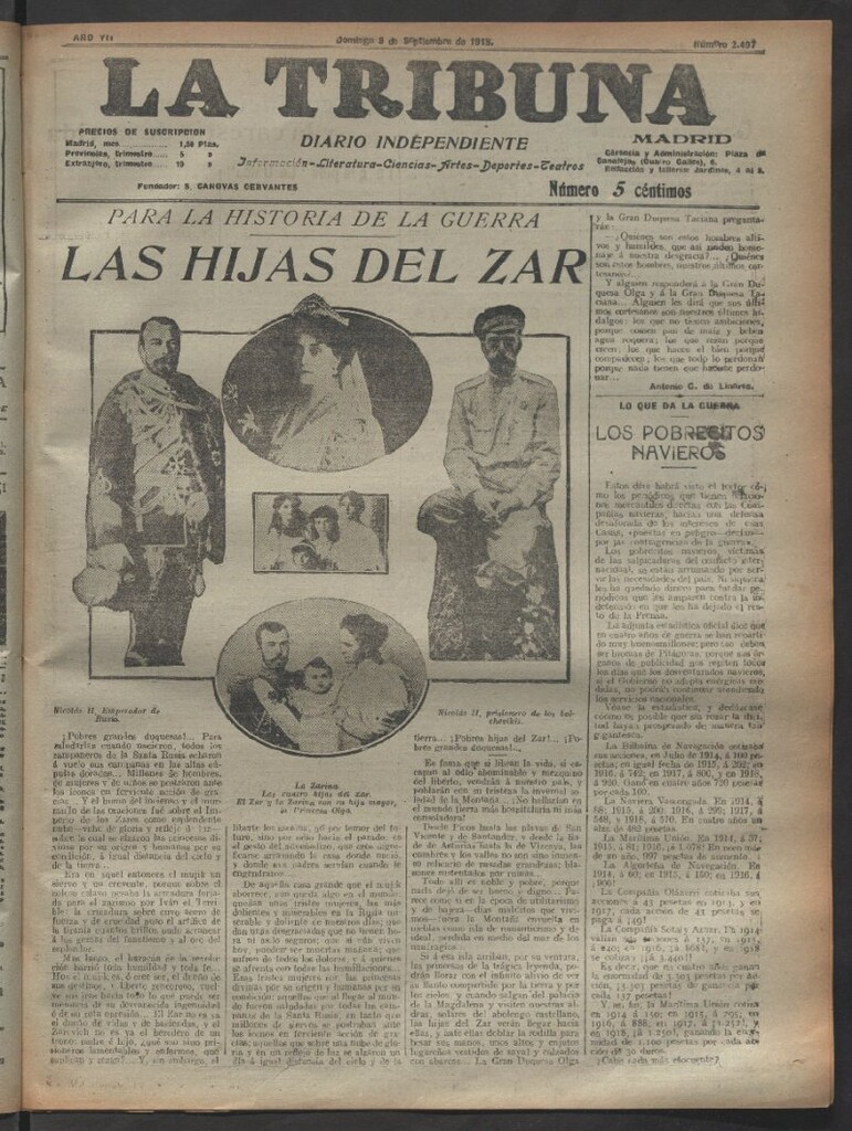 Miniatura de La Tribuna del 8 de septiembre de 1918