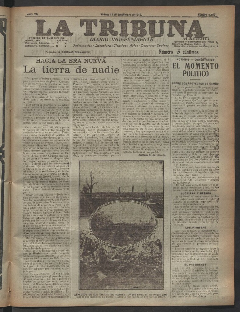 Miniatura de La Tribuna del 13 de septiembre de 1918