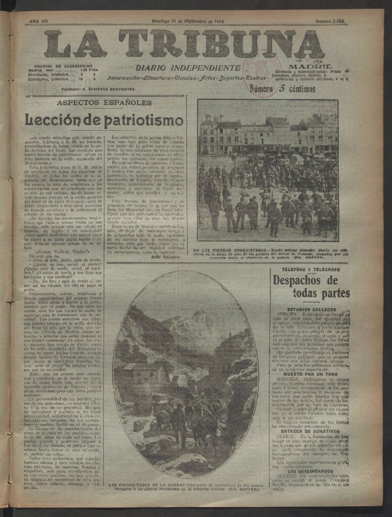Miniatura de La Tribuna del 15 de septiembre de 1918