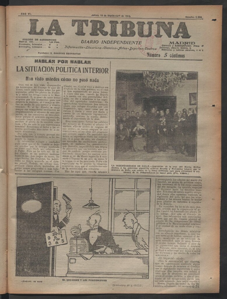 Miniatura de La Tribuna del 19 de septiembre de 1918