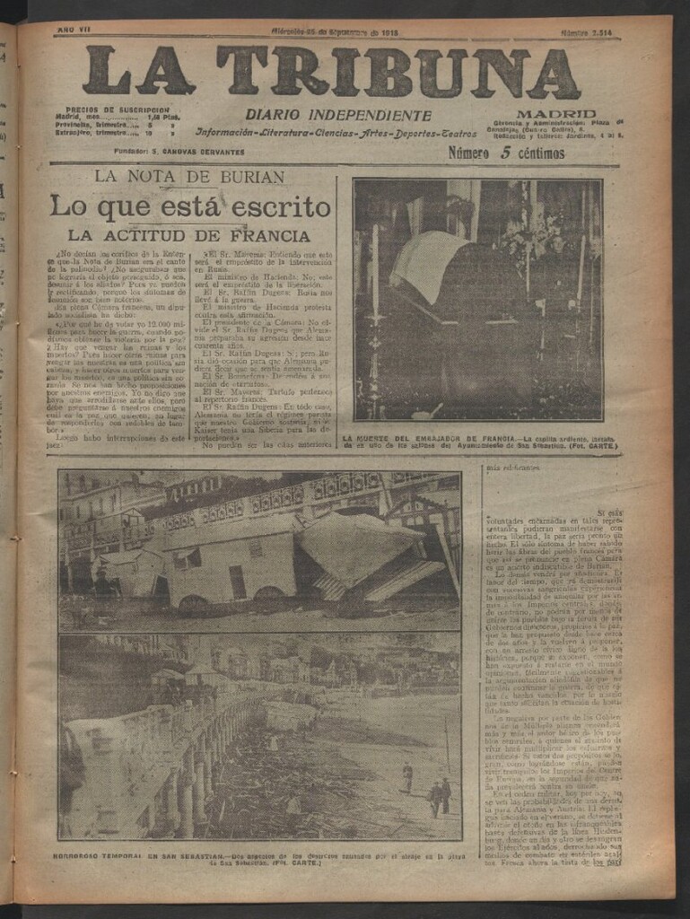 Miniatura de La Tribuna del 25 de septiembre de 1918