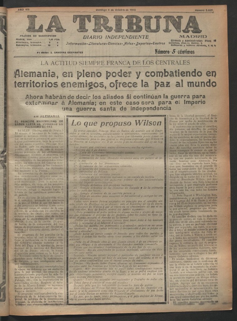 Miniatura de La Tribuna del 6 de octubre de 1918