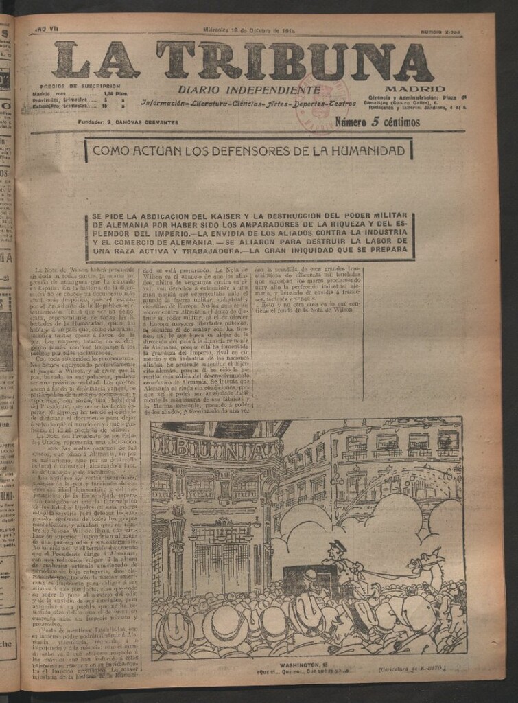 Miniatura de La Tribuna del 16 de octubre de 1918