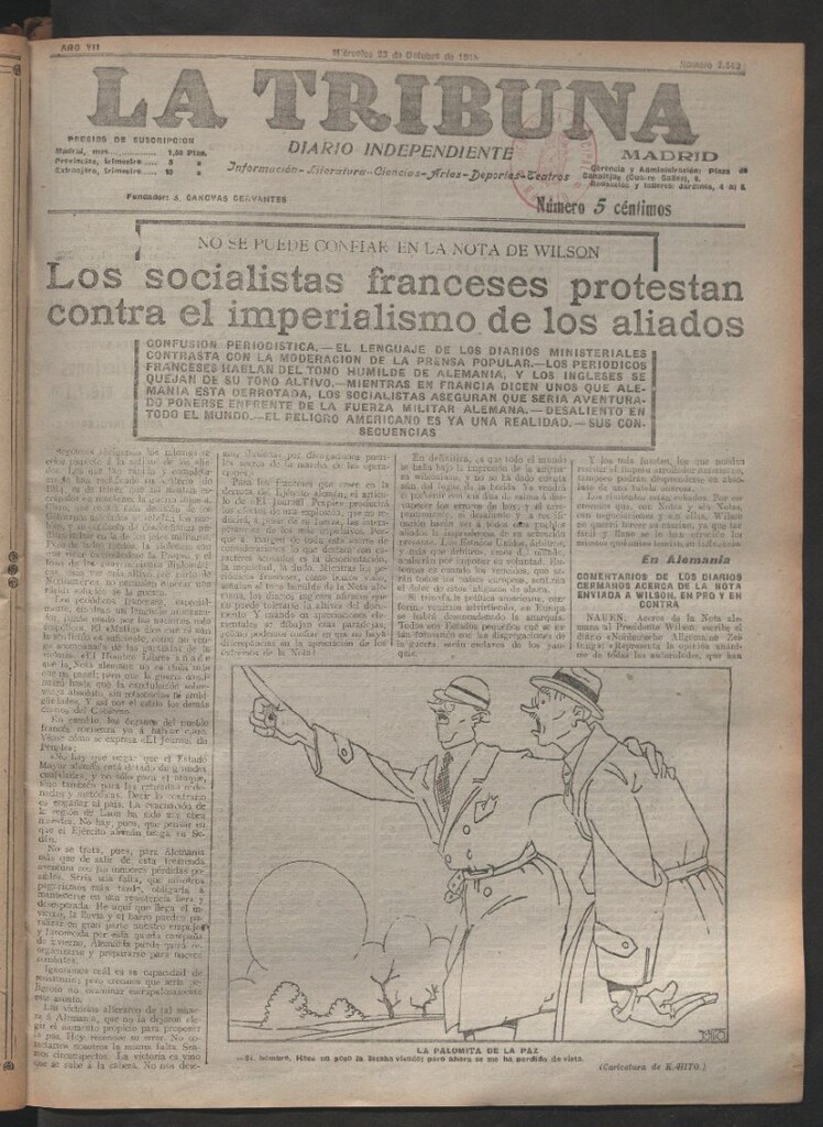 Miniatura de La Tribuna del 23 de octubre de 1918