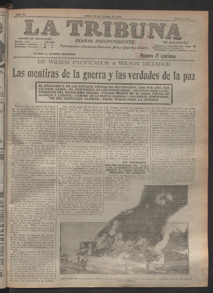 Miniatura de La Tribuna del 24 de octubre de 1918
