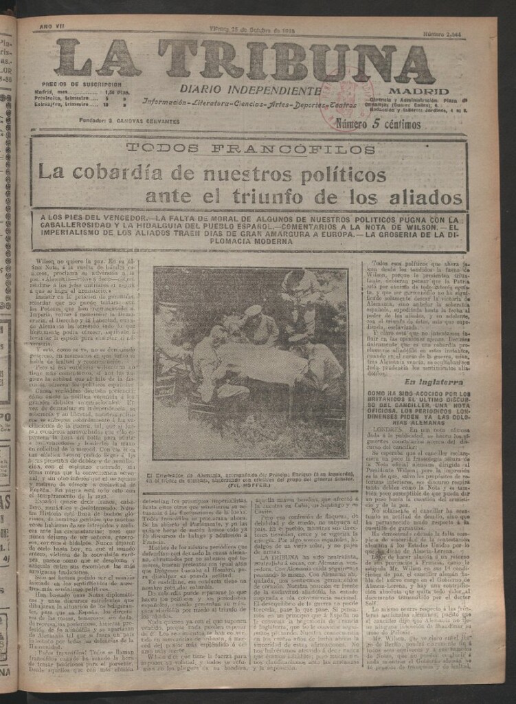Miniatura de La Tribuna del 25 de octubre de 1918
