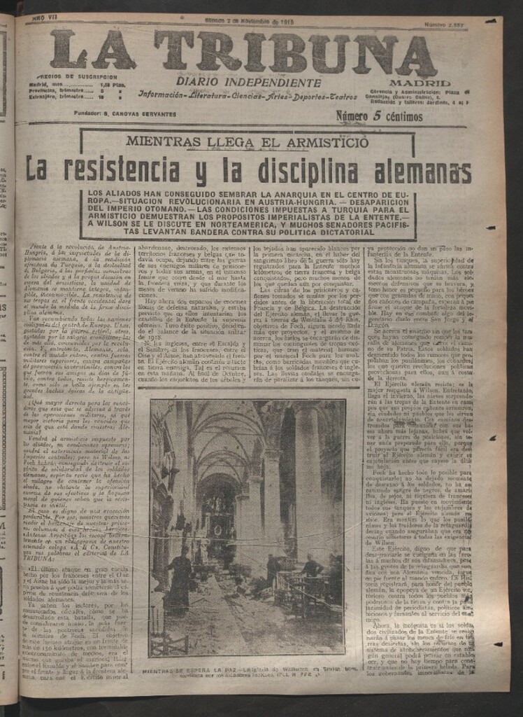 Miniatura de La Tribuna del 2 de noviembre de 1918