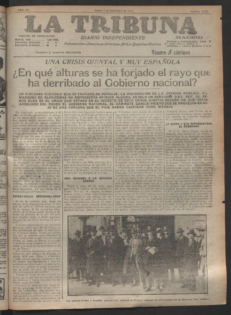 Miniatura de La Tribuna del 7 de noviembre de 1918