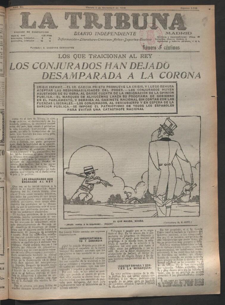 Miniatura de La Tribuna del 8 de noviembre de 1918