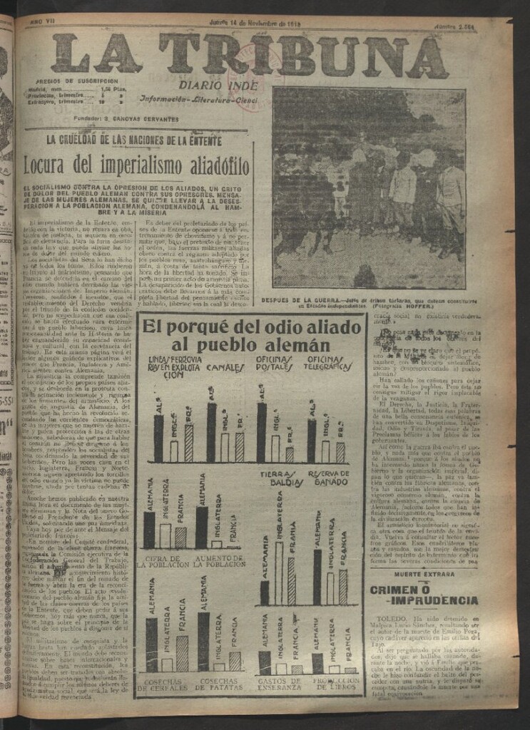 Miniatura de La Tribuna del 14 de noviembre de 1918