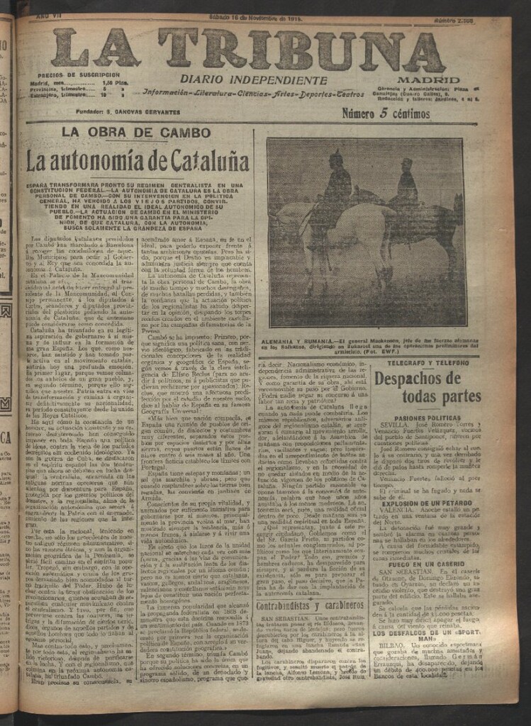 Miniatura de La Tribuna del 16 de noviembre de 1918