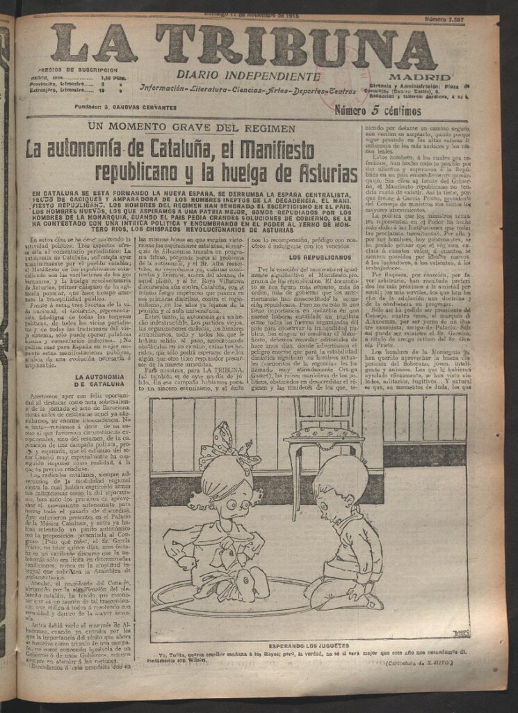 Miniatura de La Tribuna del 17 de noviembre de 1918