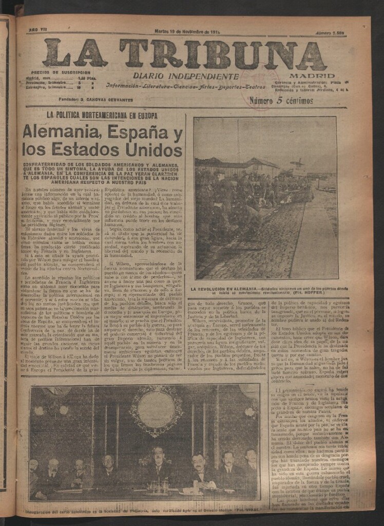 Miniatura de La Tribuna del 19 de noviembre de 1918