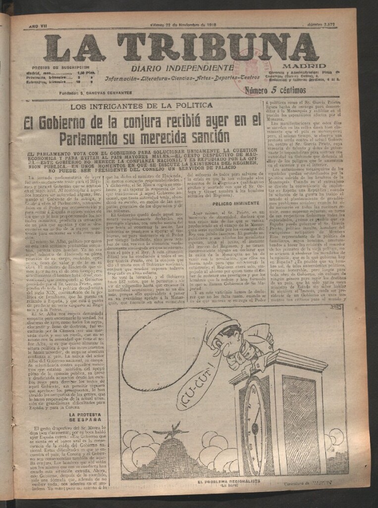 Miniatura de La Tribuna del 22 de noviembre de 1918
