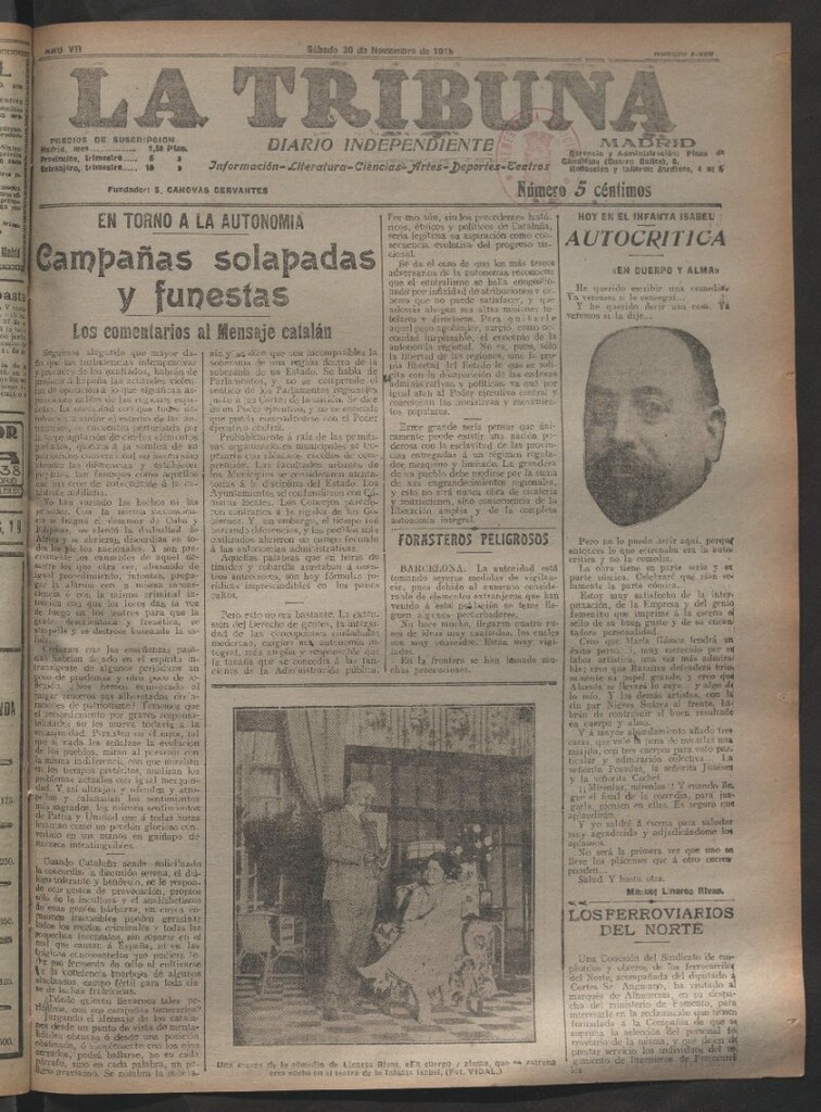Miniatura de La Tribuna del 30 de noviembre de 1918