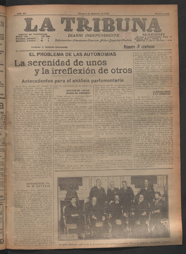 Miniatura de La Tribuna del 6 de diciembre de 1918