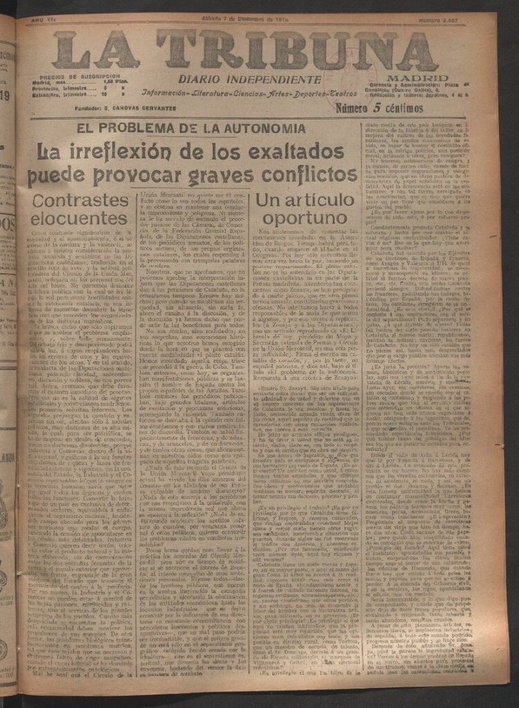 Miniatura de La Tribuna del 7 de diciembre de 1918