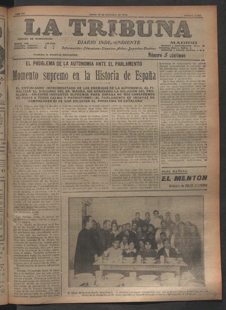 Miniatura de La Tribuna del 12 de diciembre de 1918