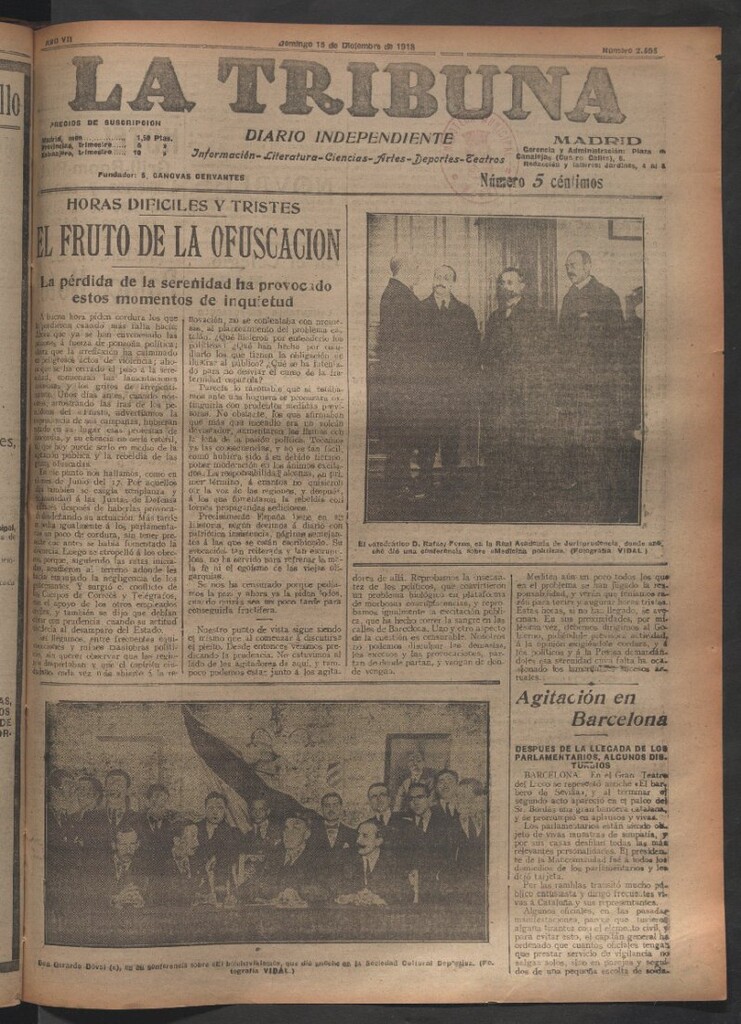 Miniatura de La Tribuna del 15 de diciembre de 1918