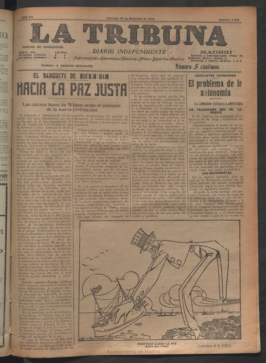 Miniatura de La Tribuna del 29 de diciembre de 1918