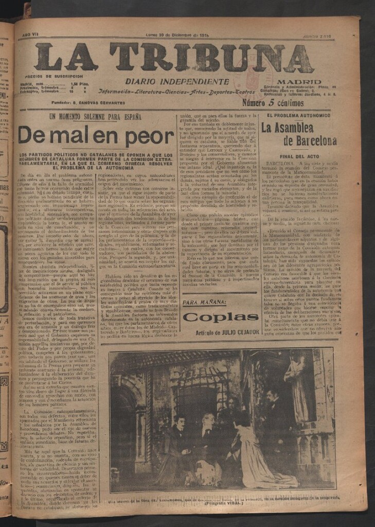 Miniatura de La Tribuna del 30 de diciembre de 1918
