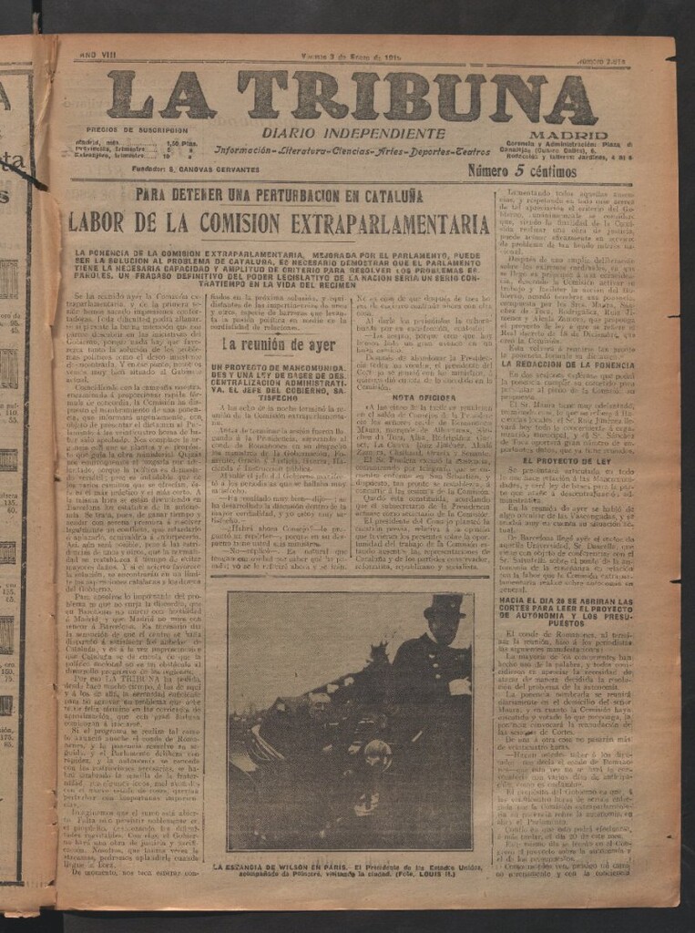 Miniatura de La Tribuna del 3 de enero de 1919