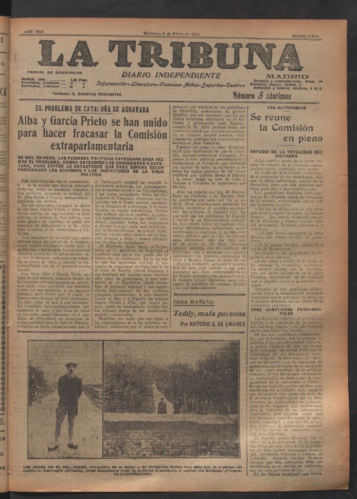 Miniatura de La Tribuna del 8 de enero de 1919