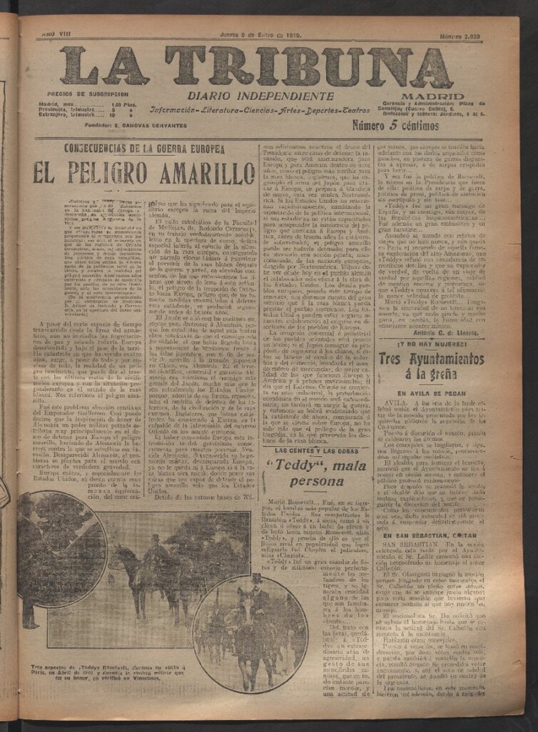 Miniatura de La Tribuna del 9 de enero de 1919