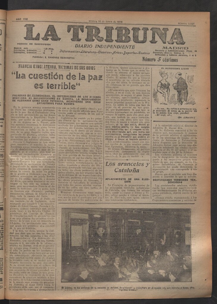 Miniatura de La Tribuna del 10 de enero de 1919
