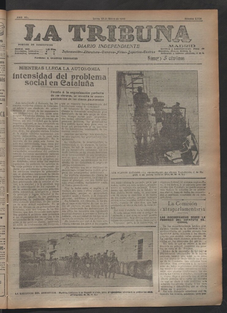Miniatura de La Tribuna del 13 de enero de 1919