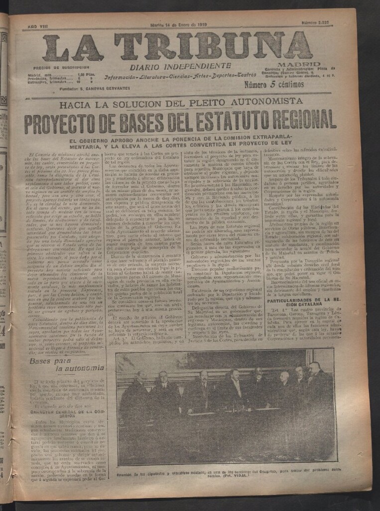 Miniatura de La Tribuna del 14 de enero de 1919