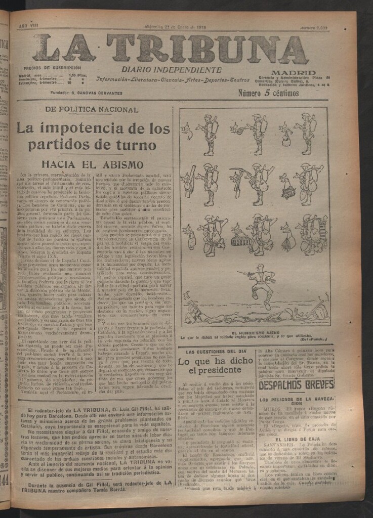 Miniatura de La Tribuna del 22 de enero de 1919