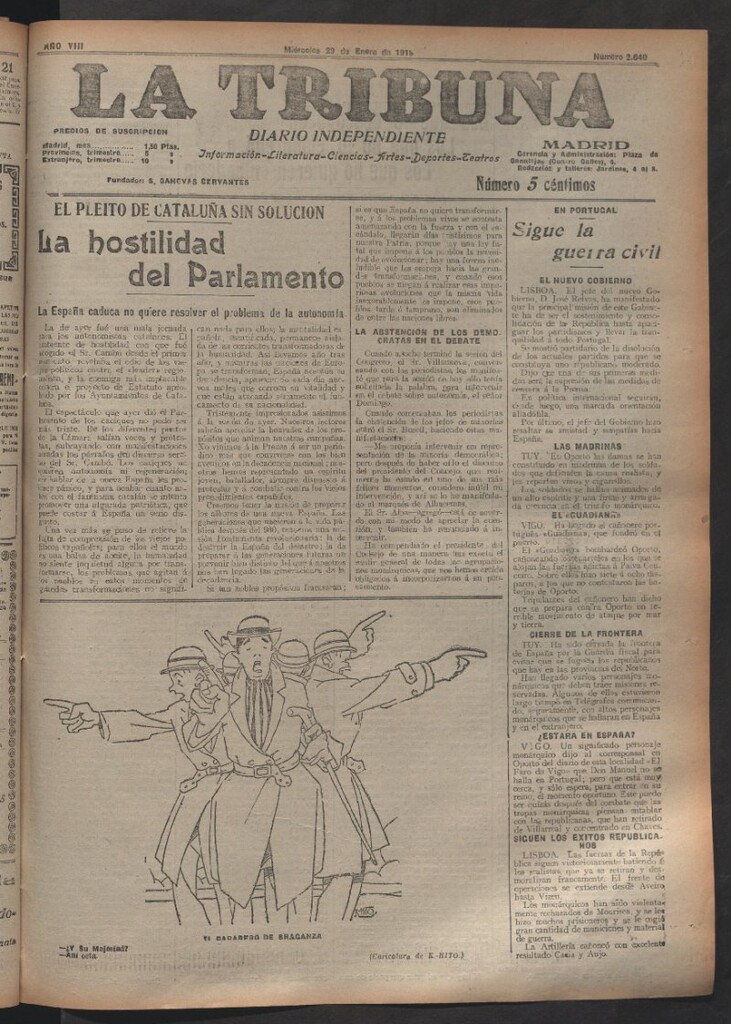 Miniatura de La Tribuna del 29 de enero de 1919