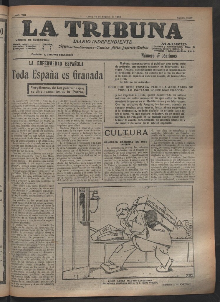 Miniatura de La Tribuna del 10 de febrero de 1919