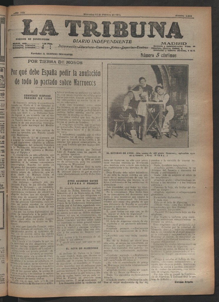 Miniatura de La Tribuna del 12 de febrero de 1919