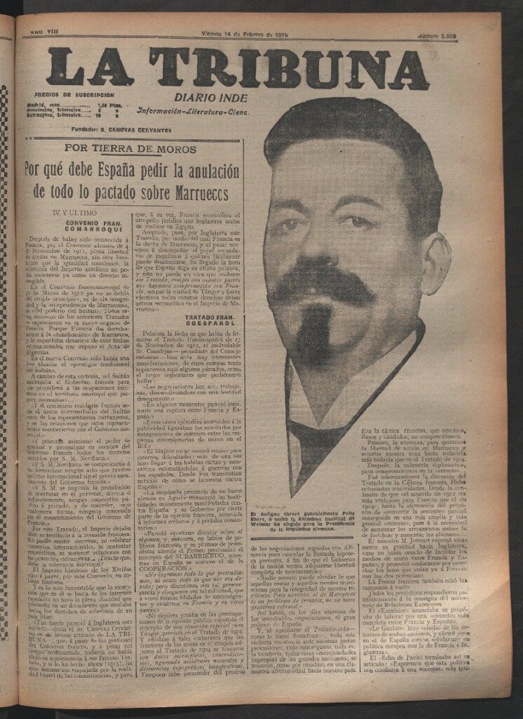 Miniatura de La Tribuna del 14 de febrero de 1919