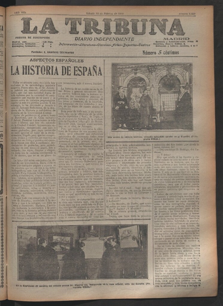 Miniatura de La Tribuna del 15 de febrero de 1919