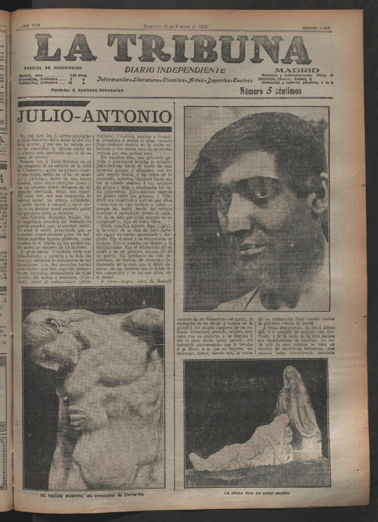 Miniatura de La Tribuna del 16 de febrero de 1919