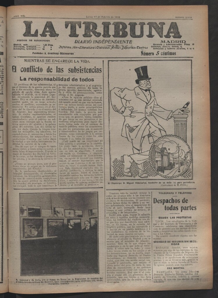 Miniatura de La Tribuna del 17 de febrero de 1919