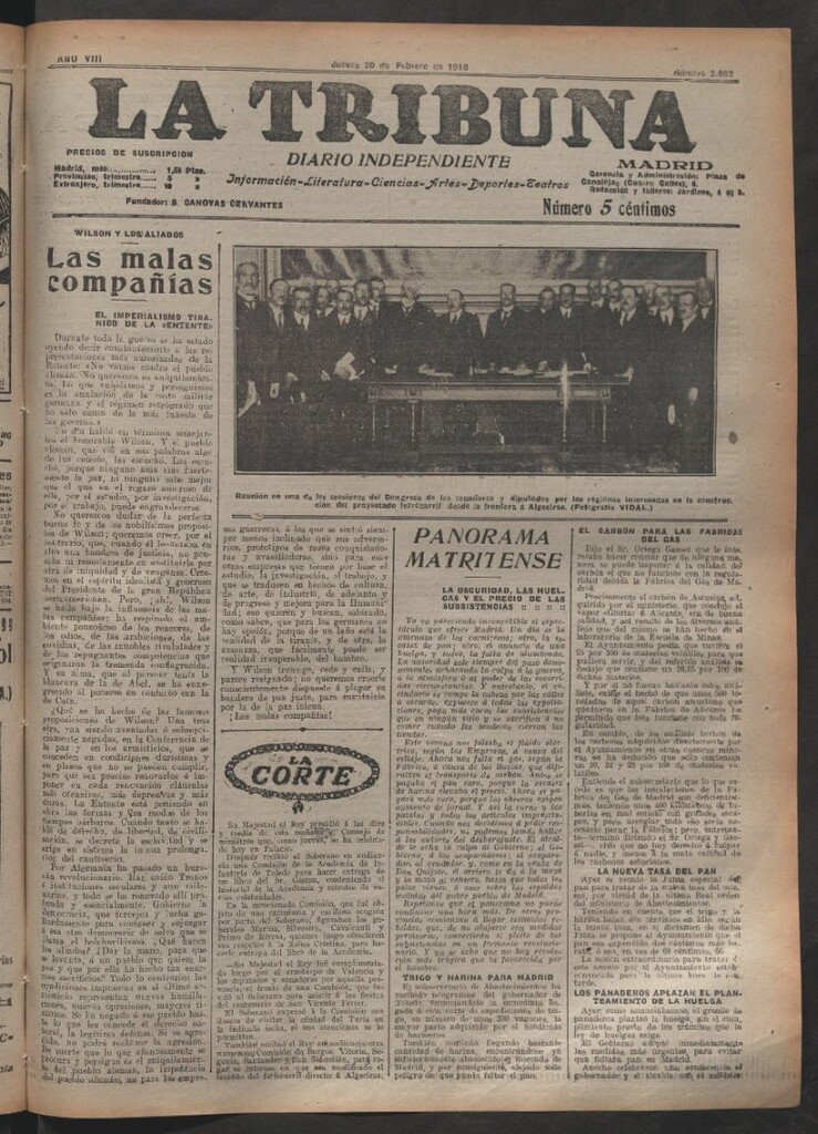 Miniatura de La Tribuna del 20 de febrero de 1919