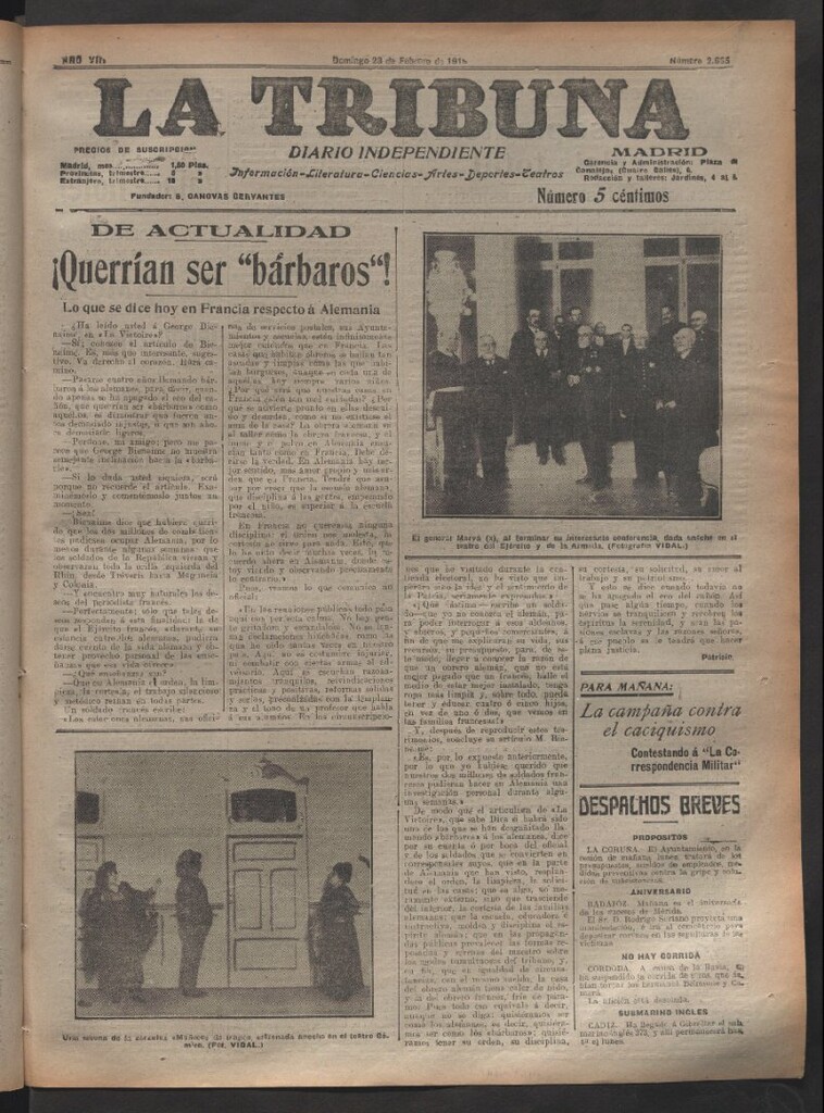 Miniatura de La Tribuna del 23 de febrero de 1919