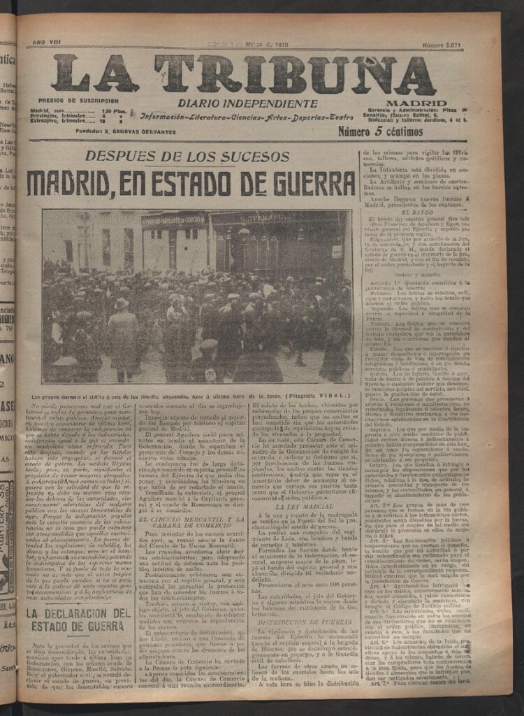 Miniatura de La Tribuna del 1 de marzo de 1919