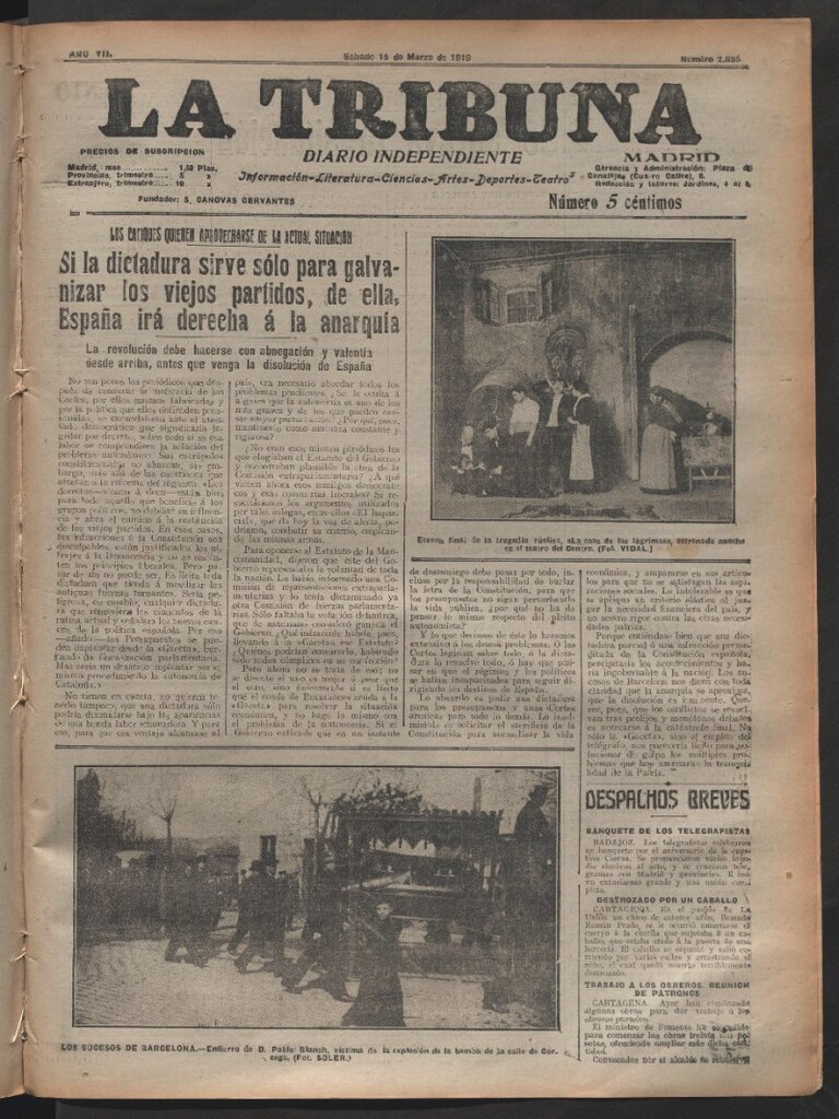 Miniatura de La Tribuna del 15 de marzo de 1919