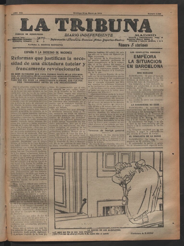 Miniatura de La Tribuna del 16 de marzo de 1919