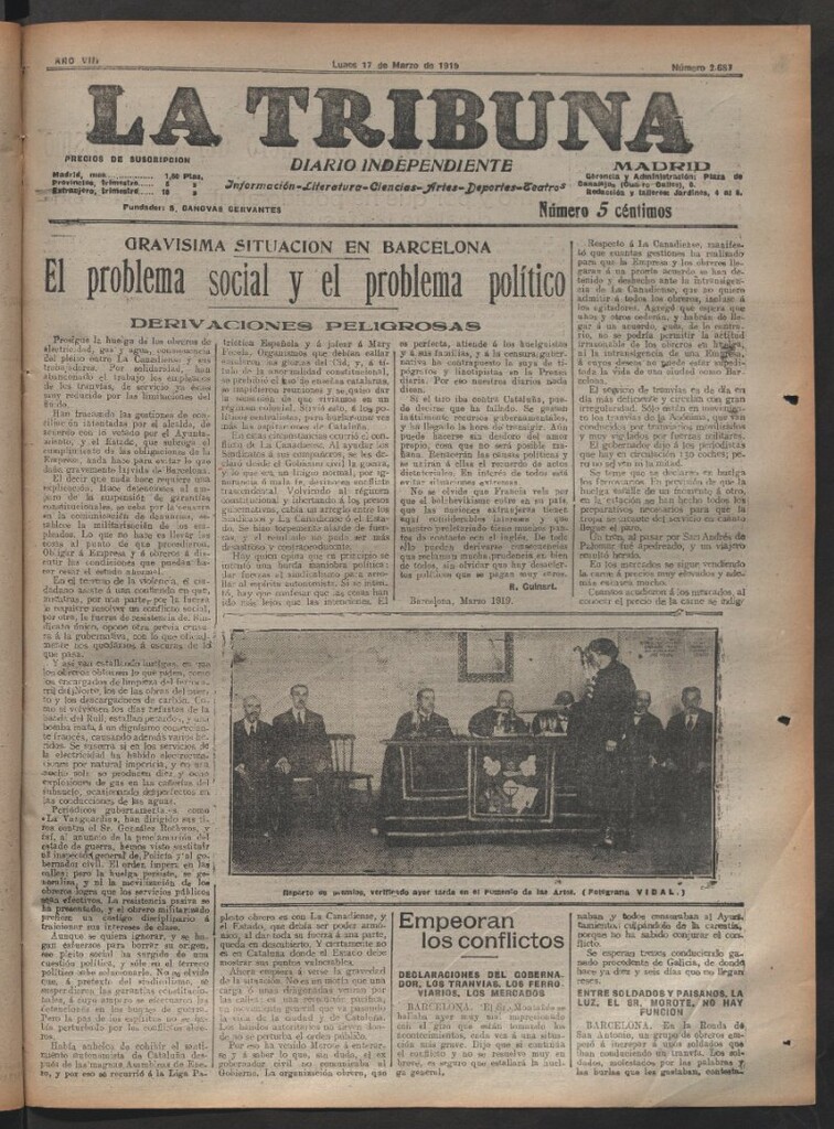 Miniatura de La Tribuna del 17 de marzo de 1919
