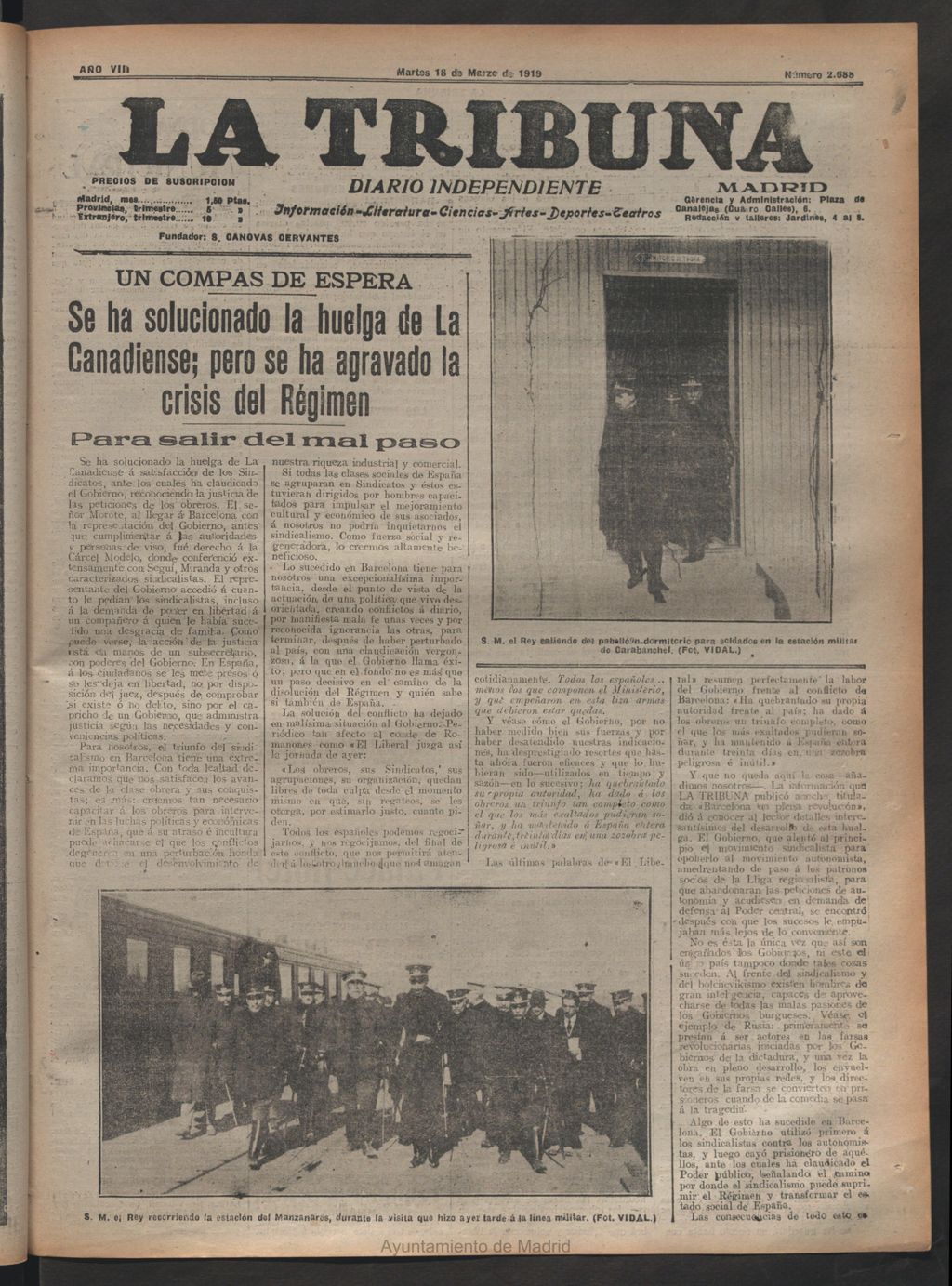 Miniatura de La Tribuna del 18 de marzo de 1919