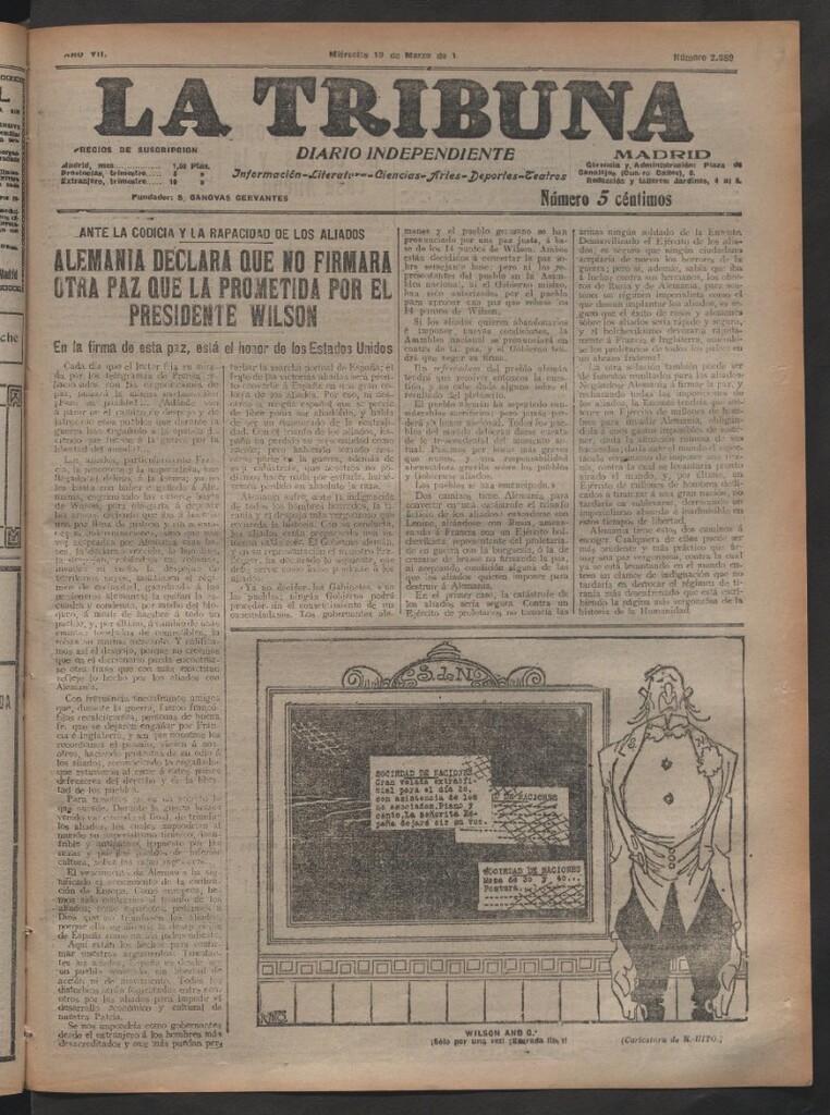 Miniatura de La Tribuna del 19 de marzo de 1919