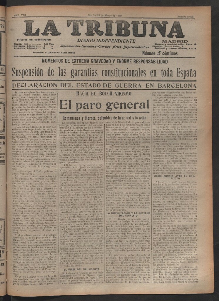 Miniatura de La Tribuna del 25 de marzo de 1919