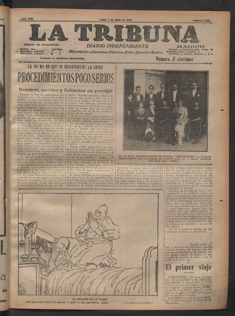 Miniatura de La Tribuna del 7 de abril de 1919